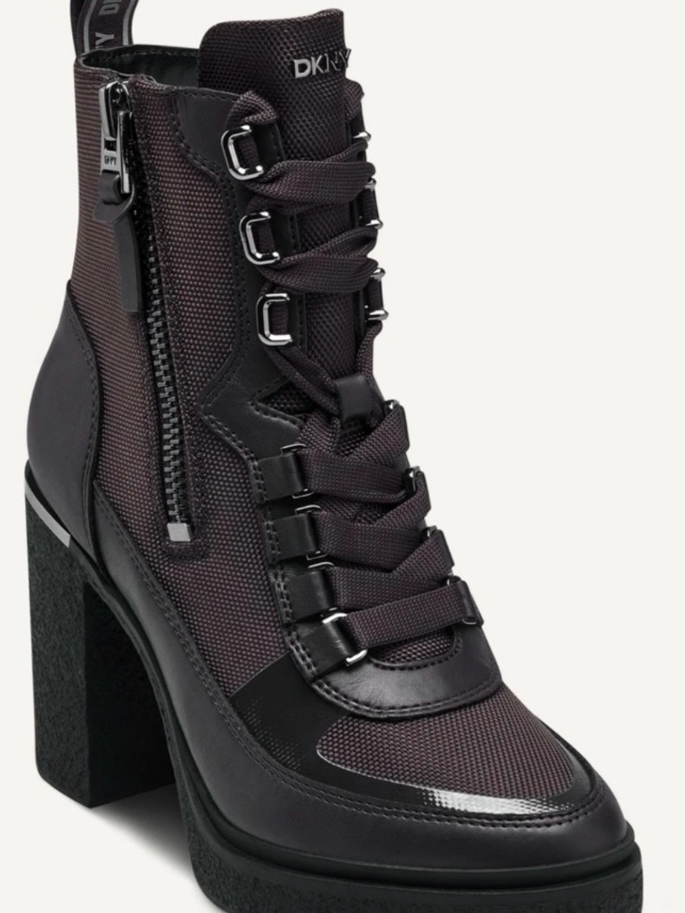 DKNY Dark Brown Lace-Up Platform Ankle Boot